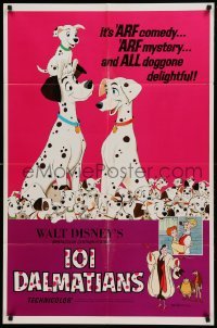 5f640 ONE HUNDRED & ONE DALMATIANS 1sh R69 most classic Walt Disney canine family cartoon!