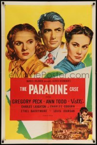 5f655 PARADINE CASE 1sh R56 Alfred Hitchcock, Gregory Peck, Ann Todd, Alida Valli!