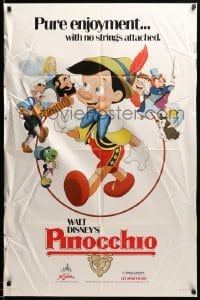 5f665 PINOCCHIO 1sh R84 Disney classic cartoon about a wooden boy who wants to be real!