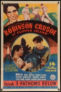 5f722 ROBINSON CRUSOE OF CLIPPER ISLAND chapter 3 1sh '36 adventure serial, Ray Mala, Fathoms Below!