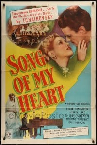 5f819 SONG OF MY HEART 1sh '48 romantic biography of Russian composer Tchaikovsky!