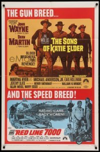 5f822 SONS OF KATIE ELDER/RED LINE 7000 1sh '68 John Wayne, gun breed... and speed breed!