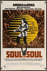 5f824 SOUL TO SOUL 1sh '71 great art of Tina Turner performing from America to Africa!