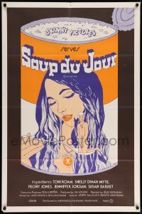 5f825 AMERICAN SEX FANTASY 1sh '75 x-rated, girl eating man Campbell's soup image, Soup Du Jour!