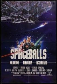 5f829 SPACEBALLS 1sh '87 Mel Brooks sci-fi Star Wars spoof, Bill Pullman, Moranis, PG-rated!