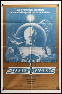 5f845 STARSHIP INVASIONS 1sh '77 wacky aliens who are advanced beyond our imagination!