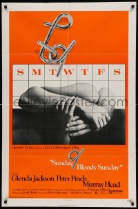 5f867 SUNDAY BLOODY SUNDAY 1sh '71 directed by John Schlesinger, Glenda Jackson, Peter Finch!