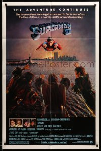 5f872 SUPERMAN II studio style 1sh '81 Christopher Reeve, Terence Stamp, great image of villains!