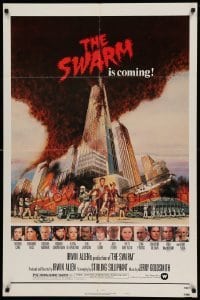5f877 SWARM style B 1sh '78 directed by Irwin Allen, all-star cast, killer bee attack is coming!