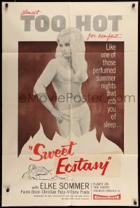 5f878 SWEET ECSTASY 1sh '62 super sexy Elke Sommer is almost TOO HOT for comfort!