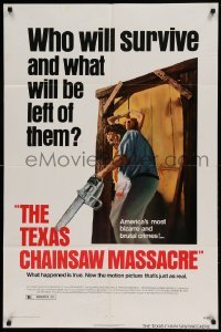 5f893 TEXAS CHAINSAW MASSACRE 1sh '74 Tobe Hooper cult classic slasher horror!
