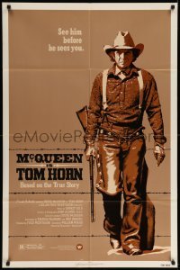 5f918 TOM HORN 1sh '80 see cowboy Steve McQueen in the title role before he sees you!