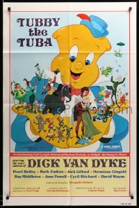 5f936 TUBBY THE TUBA 1sh R77 Dick Van Dyke, cartoon art of musical instruments!