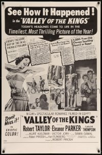 5f953 VALLEY OF THE KINGS 1sh '54 cool images of Robert Taylor & Eleanor Parker in Egypt!