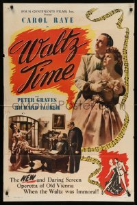 5f962 WALTZ TIME 1sh '45 the story of old Vienna, when the dance was immoral!