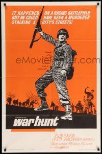 5f964 WAR HUNT 1sh '62 Robert Redford in his first starring role, war does strange things to men!