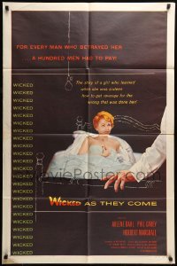 5f977 WICKED AS THEY COME 1sh '56 for every man who betrayed Arlene Dahl, a hundred men had to pay