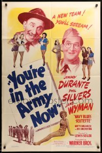 5f995 YOU'RE IN THE ARMY NOW 1sh '41 Jimmy Durante, Phil Silvers, sexy Jane Wyman!