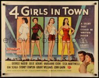 5g006 4 GIRLS IN TOWN style A 1/2sh '56 Julie Adams, Marianne Cook, Elsa Martinelli & Gia Scala!