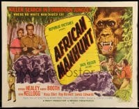 5g013 AFRICAN MANHUNT style B 1/2sh '54 in the forbidden jungle where no white man dared go!