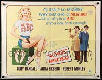 5g015 ALPHABET MURDERS 1/2sh '66 Tony Randall, it's no mystery why sexy Anita Ekberg is murder!