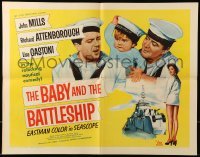 5g025 BABY & THE BATTLESHIP 1/2sh '57 English sailors John Mills & Richard Attenborough!