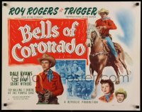 5g034 BELLS OF CORONADO style A 1/2sh R56 great artwork of Roy Rogers & Trigger, Dale Evans!