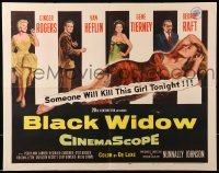 5g045 BLACK WIDOW 1/2sh '54 Ginger Rogers, Gene Tierney, Van Heflin, George Raft, sexy art!