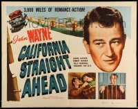 5g057 CALIFORNIA STRAIGHT AHEAD 1/2sh R48 John Wayne always raced fast except when it comes to love!