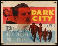 5g094 DARK CITY 1/2sh '50 introducing Charlton Heston, sexy Lizabeth Scott, Chicago film noir!