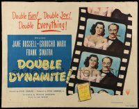 5g111 DOUBLE DYNAMITE style A 1/2sh '51 art of Groucho Marx & sexy Jane Russell on film strip!