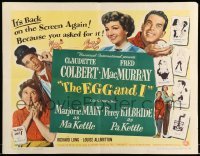 5g117 EGG & I 1/2sh R54 Claudette Colbert, MacMurray, first Ma & Pa Kettle, by Betty MacDonald!