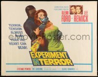 5g125 EXPERIMENT IN TERROR 1/2sh '62 Glenn Ford, pretty Lee Remick in peril, white background!