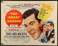 5g168 GREAT CARUSO 1/2sh R62 huge close up headshot of Mario Lanza & with pretty Ann Blyth!