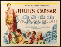 5g219 JULIUS CAESAR 1/2sh R62 art of Marlon Brando, James Mason & Greer Garson, Shakespeare