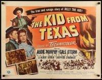 5g222 KID FROM TEXAS style B 1/2sh '49 Audie Murphy & Gale Storm in the story of Billy the Kid!