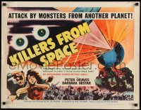 5g224 KILLERS FROM SPACE style B 1/2sh '54 great full-color image, much better than 1-sheet!