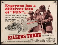 5g225 KILLERS THREE 1/2sh '68 Robert Walker, Diane Varsi, AIP, country picnic gone bad!