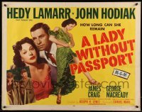 5g228 LADY WITHOUT PASSPORT style A 1/2sh '50 Hedy Lamarr between Hodiak & Macready w/ guns!