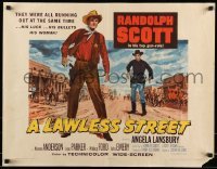 5g233 LAWLESS STREET style A 1/2sh '55 Randolph Scott is running out of luck, bullets & women too!