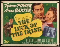 5g251 LUCK OF THE IRISH 1/2sh '48 Tyrone Power, Anne Baxter, art of leprechaun Cecil Kellaway!