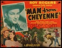 5g263 MAN FROM CHEYENNE style A 1/2sh '42 Roy Rogers with guitar, George 'Gabby' Hayes!