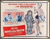 5g264 MAN IN THE MOON 1/2sh '61 Kenneth More, Shirley Anne Field, sci-fi art by Longi!