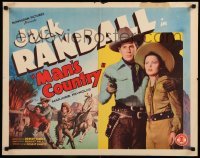 5g272 MAN'S COUNTRY 1/2sh '38 images and art of cowboy Jack Randall with gun & Reynolds!