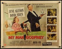 5g295 MY MAN GODFREY style A 1/2sh '57 art of June Allyson & butler David Niven!