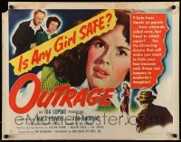 5g320 OUTRAGE style B 1/2sh '50 directed by Ida Lupino, is Mala Powers or any other girl safe!