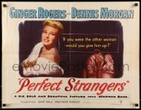 5g329 PERFECT STRANGERS 1/2sh '50 Ginger Rogers in fur & fine jewelry, smoking with Dennis Morgan