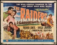 5g355 RAIDERS style B 1/2sh '52 Richard Conte & Viveca Lindfors in furious days of gold mine wars!