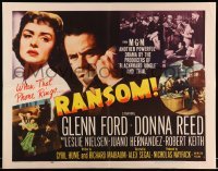 5g358 RANSOM style A 1/2sh '56 Glenn Ford & Donna Reed, Leslie Nielsen!