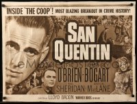 5g379 SAN QUENTIN 1/2sh R50 convict Humphrey Bogart with inmate & guard Pat O'Brien!